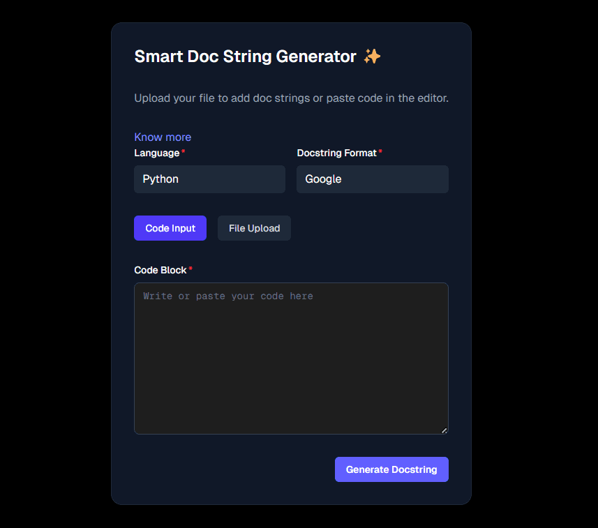 Smart Doc String Generator
